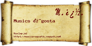 Musics Ágosta névjegykártya